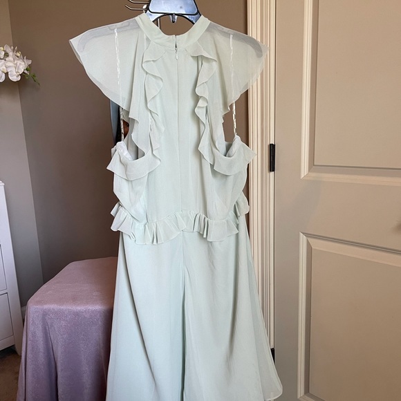 Fit and Flare High Neck Plunge Dress with Ruffle Details - True Decadence - Picture 4 of 10